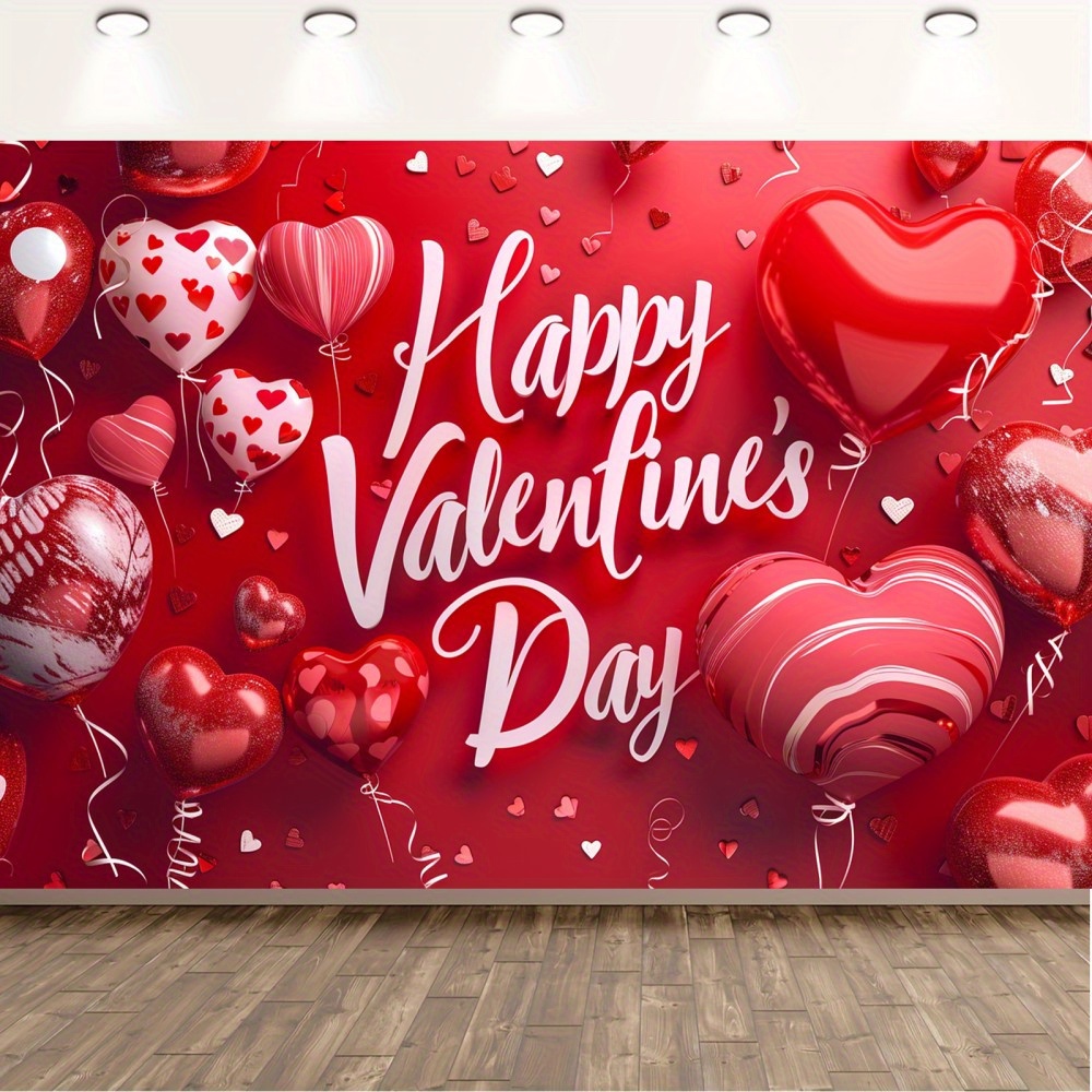 

Valentine's Day Love Banner - 72" X 48" Heart-themed Polyester Party Decoration For Indoor & Outdoor Celebrations