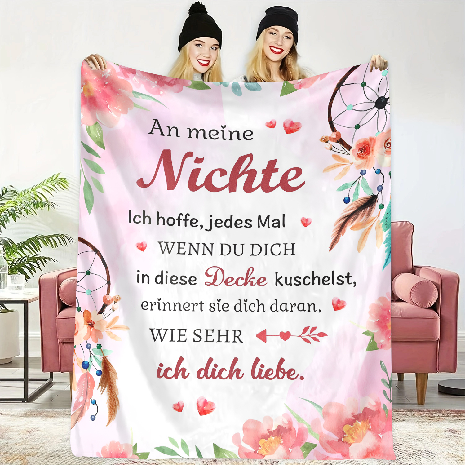 TEMU Italian Blanket, Precious Blanket Gift For Niece, Soft Blanket, Flannel Blanket, 1pc