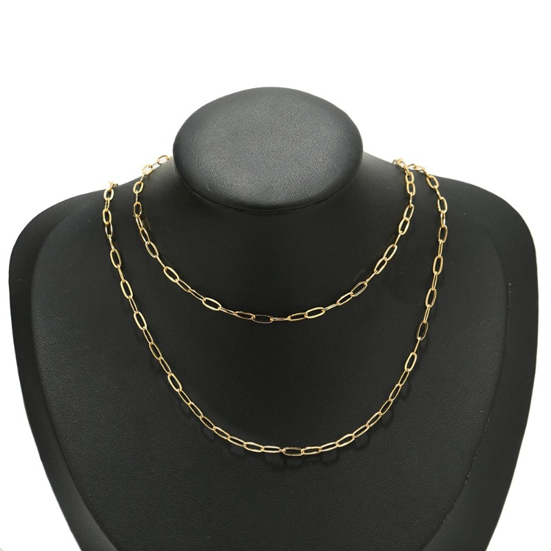 Collier Homme Chaîne Maille épi Acier Inoxydable, Argent, Or, Collier Cadeau Homme