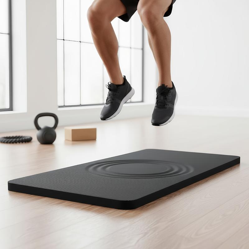 Extended Non-Slip Yoga Mat – Extra-Large Sports Mat with Anti-Slip Surface, Heavy-Duty Fitness Mat for Home Gym, Yoga, Pilates, Dance – Cushioning Grip, Joint Protection, Unisex – Matte Black Fitness Floor Mat, Yoga Mat, Pilates Equipment