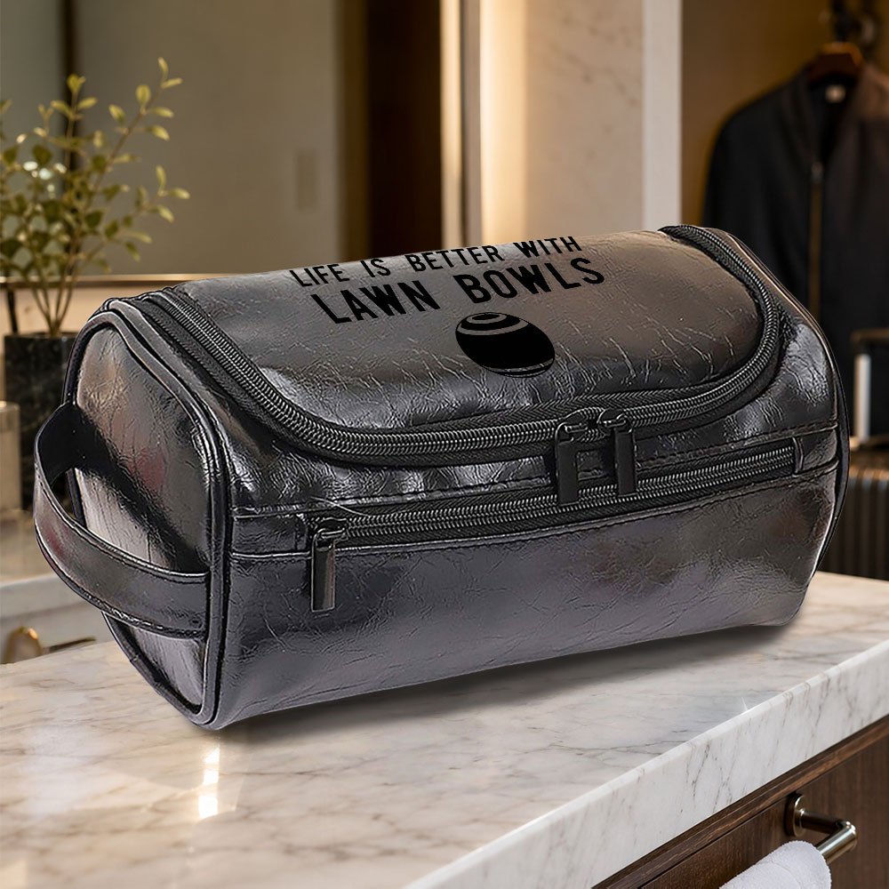 TEMU Classic Lawn Bowling Sports Toiletry Bag Travel Bag Cosmetic Storage Bag Portable Outdoor Travel Toiletry Bag Fashion Handbag Travel Supplies