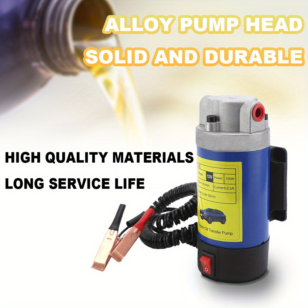12V Electric Oil Transfer Pump – Extractor For Transmission Fluid – 60W, 3L/min
