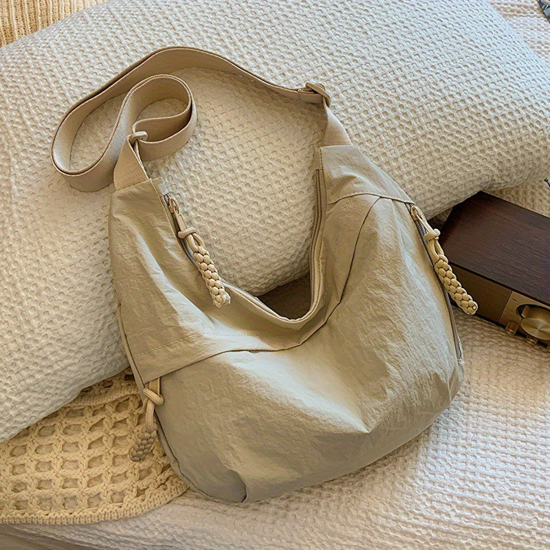 TEMU 2 Colors - New Versatile Travel Lightweight Crossbody Bag - Stylish Large Capacity Zipper Closure, Durable Nylon And Polyester Lining, Suitable
