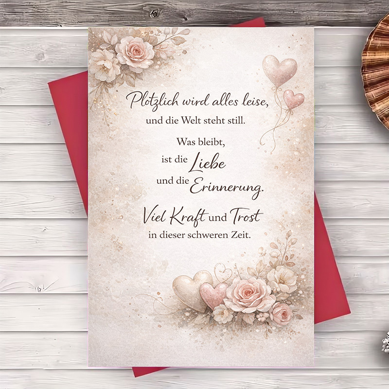 TEMU Set Of 2 (includes An Envelope And A Greeting Card) Sympathy Card Featuring A Gentle Floral , Perfect For Offering For And Support In Tough
