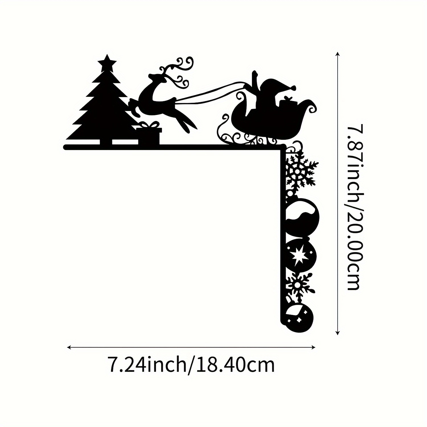 TEMU [2d Flat] Sled And Reindeer Wall Hanging Decoration Plaque, Multifunctional Acrylic Holiday Art Home Decor, Adhesive Stickers For Door Frame
