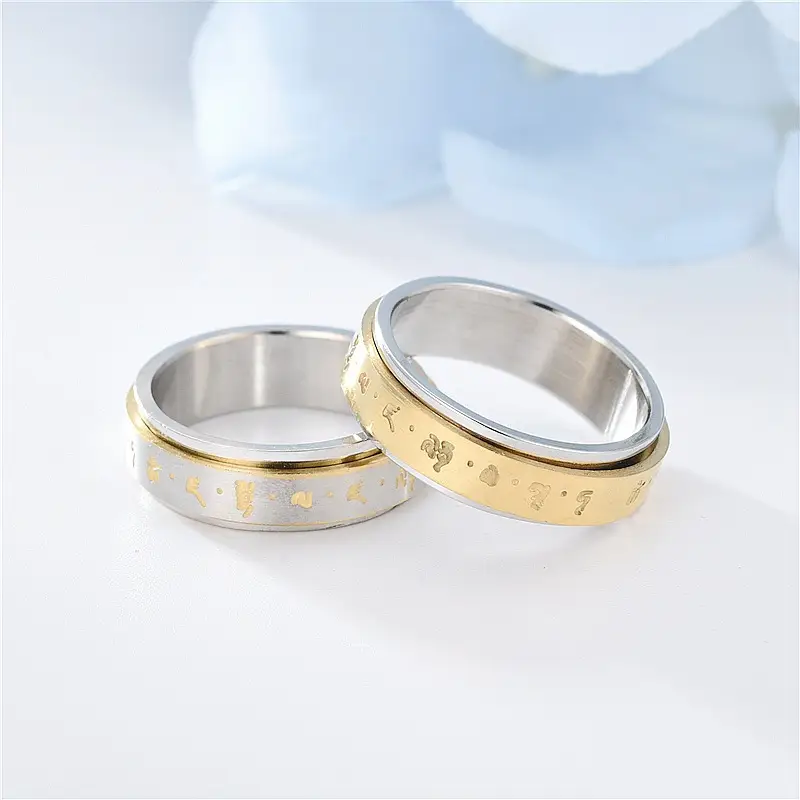 this special text and pattern ring features a double ring rotatable it suitable for american thanksgiving day and other festivals its adds cultural charm to for teenager Product details 1