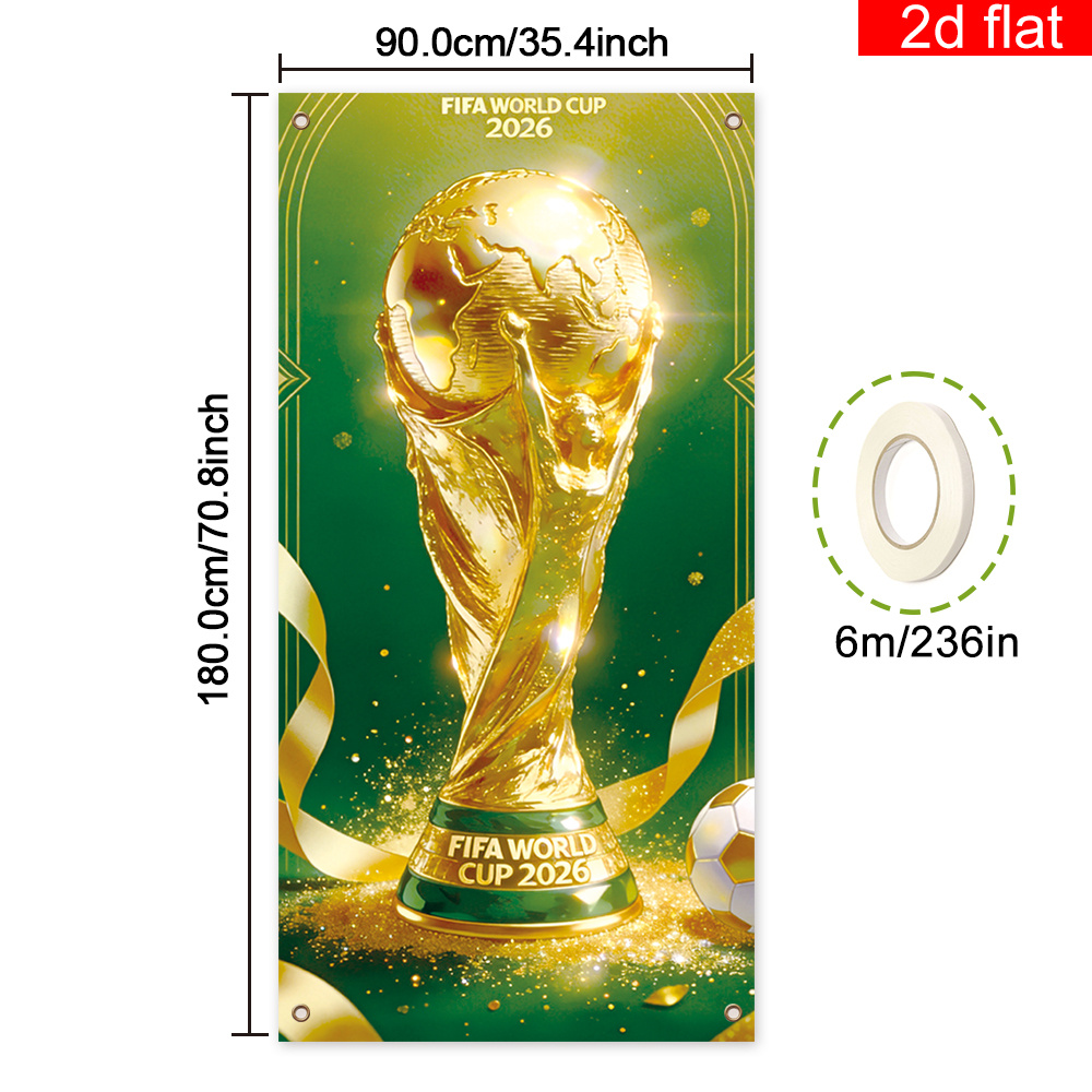 E-shop 2D Flat, 2D Flat - 2D Türbanner 2D Flat, 2D Flat - 2D Türbanner Ein 2D Banner, 1 Stück, für die FIFA-Weltmeisterschaft 2026 in den USA, Kanada