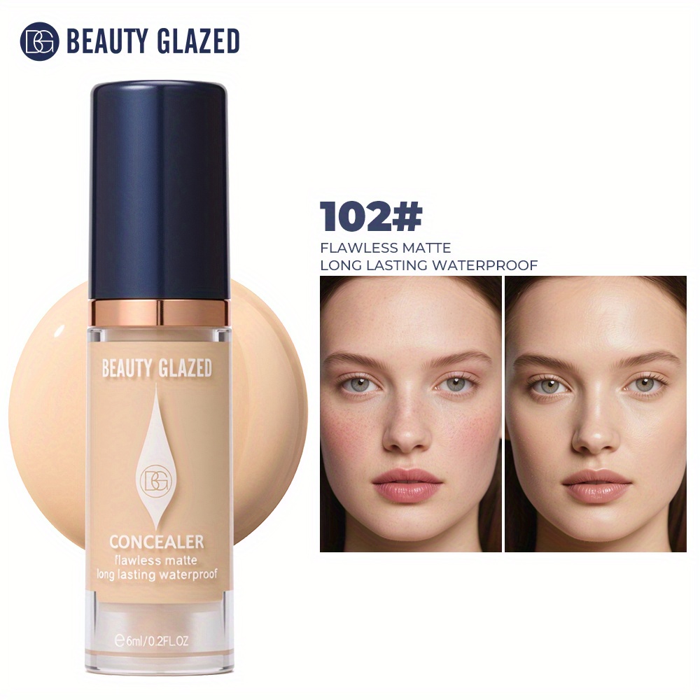 6--coverage Waterproof Matte Concealer - Hides And Dark Spots, Long-lasting, Plant-based Formula, Multiple Color Options, Natural Makeup Effect, Compact Size, Easy To Carry On The Go