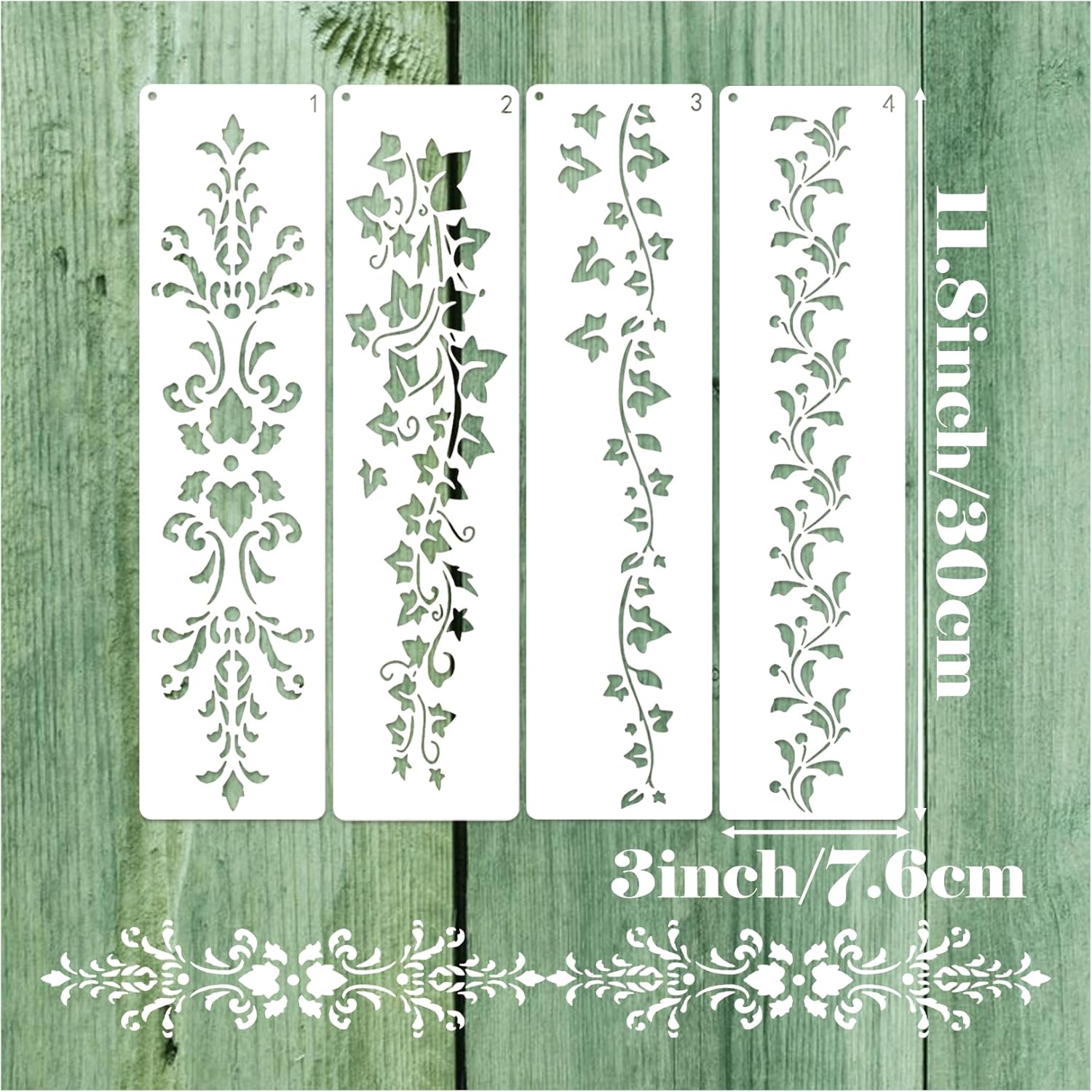 Large Border Flower Stencil for Painting and Crafts