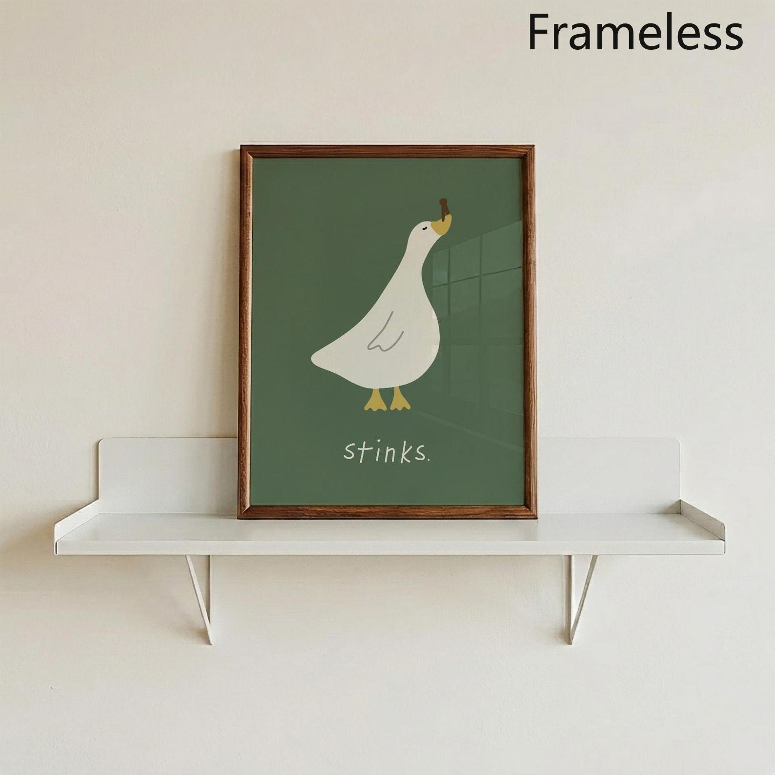 TEMU 2d Flat, 1pc Funny Goose Bathroom Print: Stinky Nose, Humorous Wall Art Festival Gift, Living Room, Bedroom, Office, Dining Room, Kitchen,