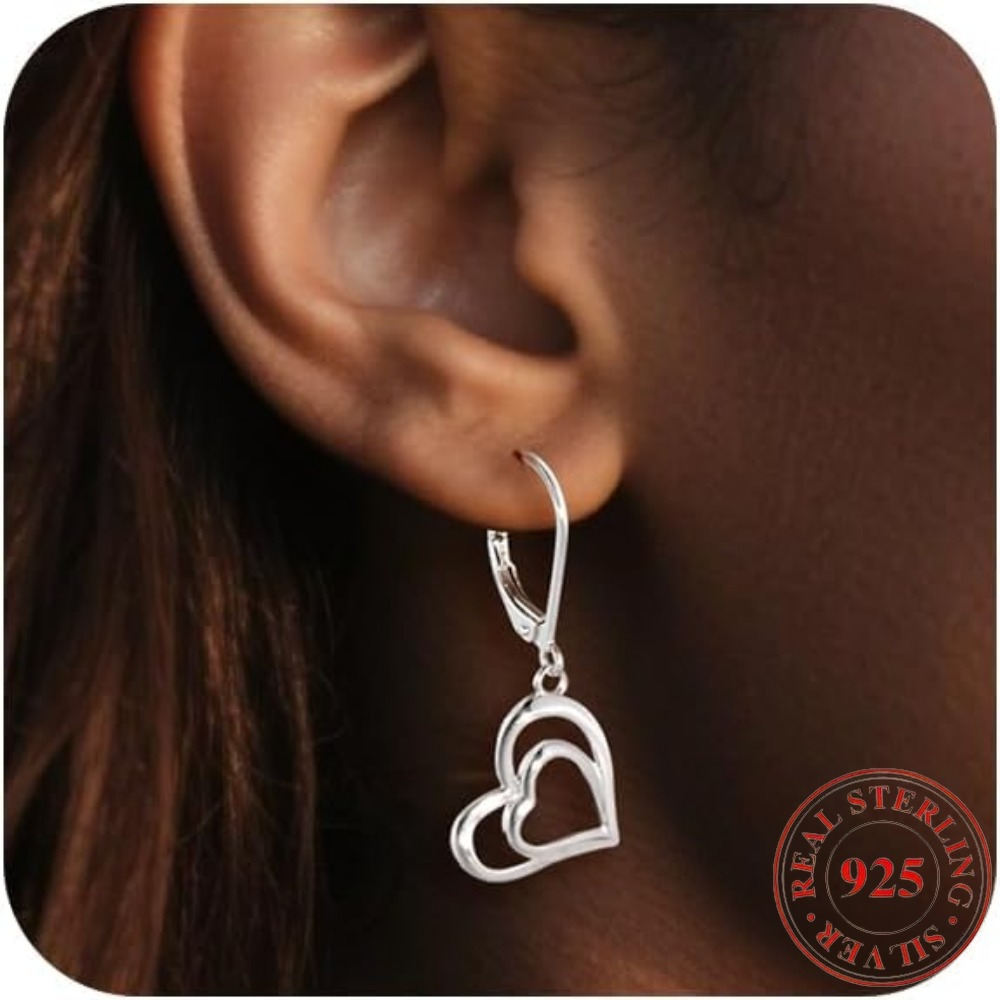 925 Sterling Silver -shaped Pendant Earrings, Suitable For Fashionable Women, Stylish, Simple And Elegant, Low Allergy Jewelry Gifts, The For Gifting