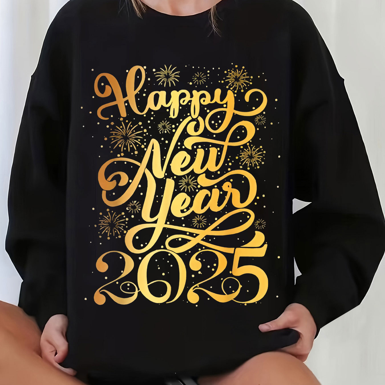 

Letter Print Fleece Loose Sweatshirt, Casual Crew Neck Long Sleeve Sweatshirt, Women's Clothing