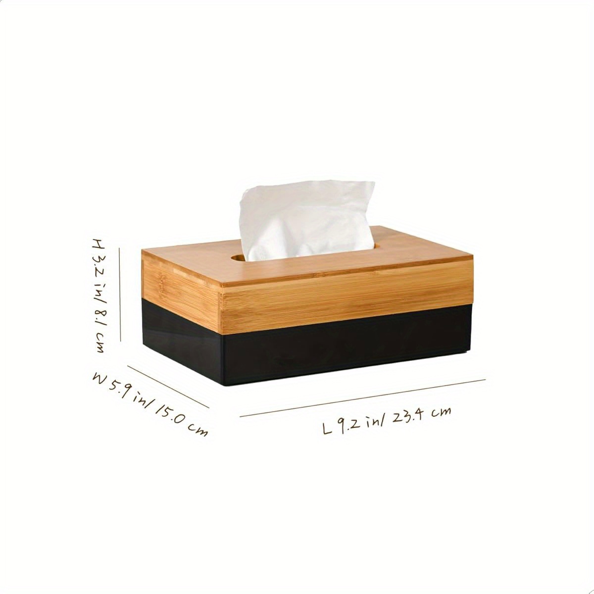 bamboo tissue box cover modern minimalist bathroom living room office decor space saving rectangular tissue holder compatible with standard tissues   decoration organizer bathroom decor and accessories natural texture   durable construction contemporary design material interior designers Product details 1