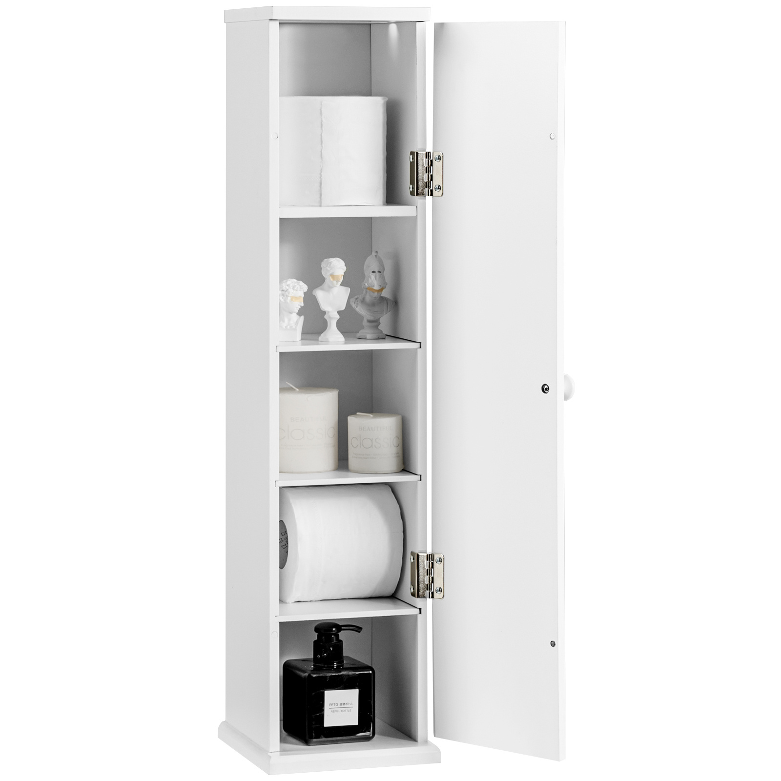   5 tier narrow shelf toilet caddy stand toilet paper holder tissue holder bathroom storage cabinet