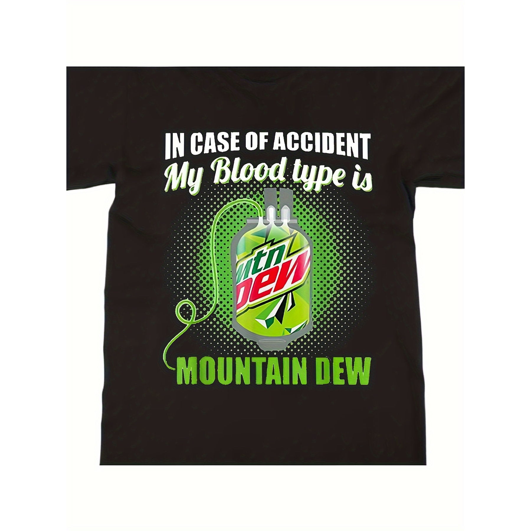 

1pc Dew Graphic Tee, 100% Round T- Joke , Regular Adults, All