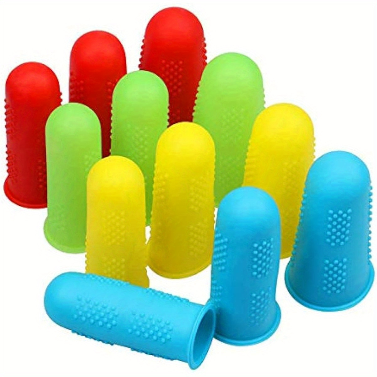 E-shop 10 Fingerlinge, geeignet für Heißklebepistolen, mehrfarbige Fingerlinge, drei Größen von Bastelsicherheitskappen, für Collagen, Nähen, Wachs,