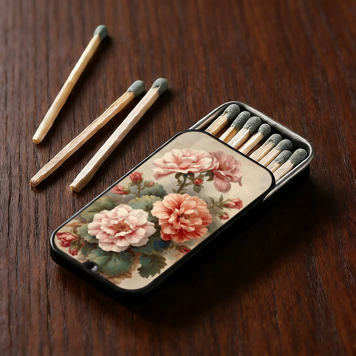 TEMU Boîte à en fer 1 pièce | Motif floral 2D | Petit contenant de rangement pour | Petite boîte en fer multifonctionnelle et pratique, boîte à haut