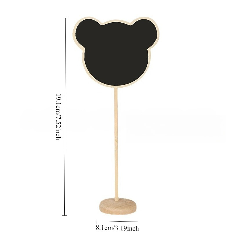 TEMU 6pcs Desktop Standing Mini Blackboards Set, Mickey-shaped Design, Suitable For Birthday, , Used For Name Labeling, With Erasable Base Stand And