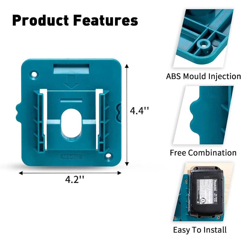 10 Wall Mount Holders For Makita 18v Batteries-suitable For Garages, , And Tool Sheds.