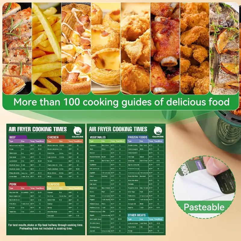240pcs air fryer parchment paper liners - 8 inch nonstick disposable round baking sheets, 1.5x thicker bpa-free & greaseproof for 5-8 fryers, ovens, microwaves, pans | heat-resistant 428°f, compatible with instant pot, & more | easy , precise cooking times included, air fryer liners non stick, special paper for airfryer, air fryer Product details 3