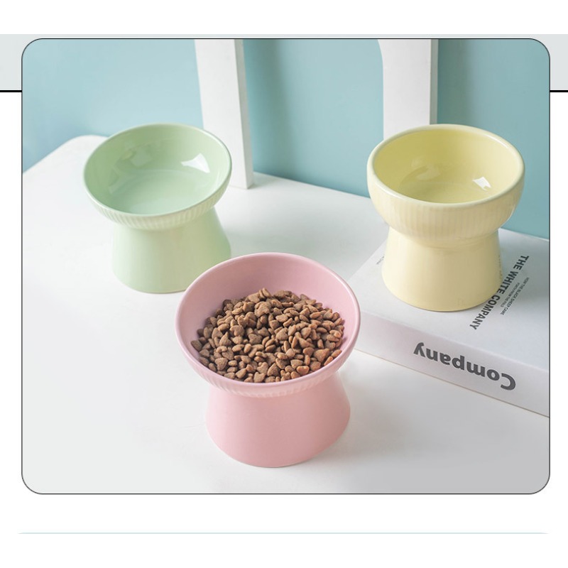 Customized Ceramic Cat Bowls with High Stands