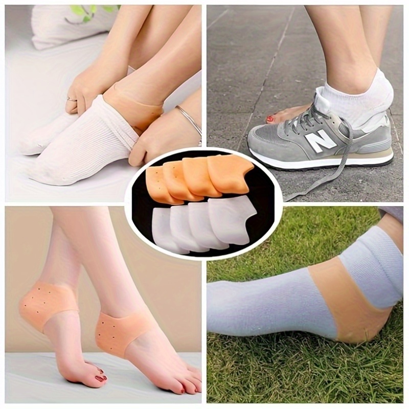 4pcs silicone heel pair white flesh
