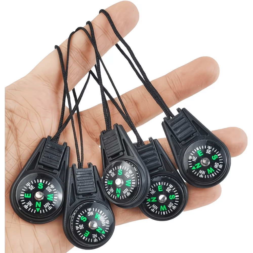 25pcs Mini Black Survival Compasses for Outdoor Adventure