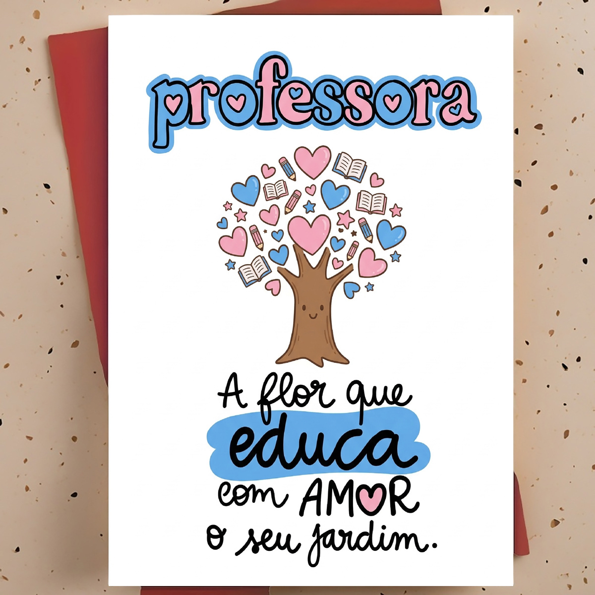 TEMU 1pc Funny Portuguese Teacher Card Withvelope - Funny Card Suitable For Teachers, Weddings, Birthdays, Valentine's Day, Mother's Day - Humorous