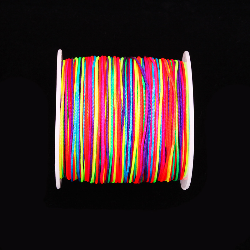 TEMU 1 Roll (50 Meters) Colored Braided Rope - Durable And Thick Colored Bead String, Dopamine Handmade Bead String, Suitable For Bracelets,