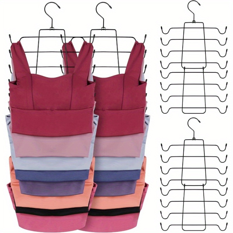 TEMU Tank , Space Saving Bra Hamgers, Non-slip Hanging Sport Bras Holder, Closet Organizers And Storage For Camisoles Tank Tops Bras Ties Swimsuits