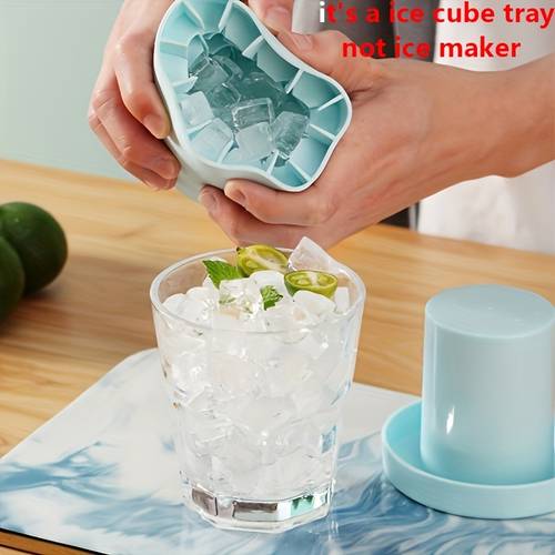 silicone molds for making ice cubes designed to produce perfectly shaped hold up to 60 cubes serves as a kitchen utensil organizer refrigerator storage container and cabinet organizer part of a refrigerator organization kit