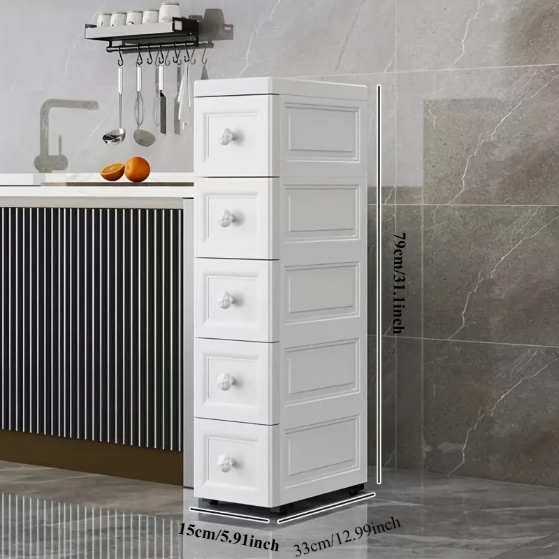 Ultradünner weißer Kosmetik-Organizer mit 4–6 Ebenen und runden Griffen – ideal für Make-up, Badzubehör und Küchenutensilien