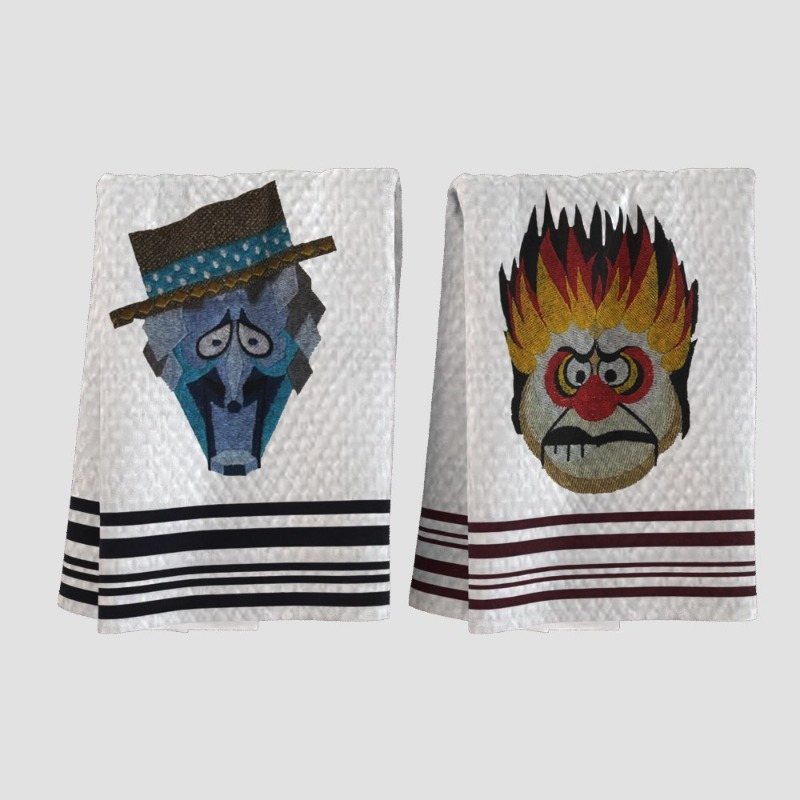 

2pcs Modern Woven Polyester Kitchen Towels, Super Soft 18x26 Inch, Machine Washable, Unique Character Art Design, Home Decor Dish Towels, Ideal Valentine's Day Gift