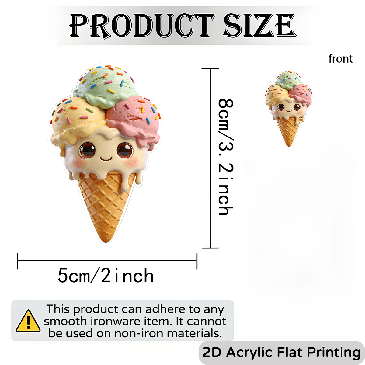 TEMU 1 Aimant de réfrigérateur adorable de glace, un cadeau amusant pour les amateurs de nourriture, décoration de réfrigérateur, décoration de boîte