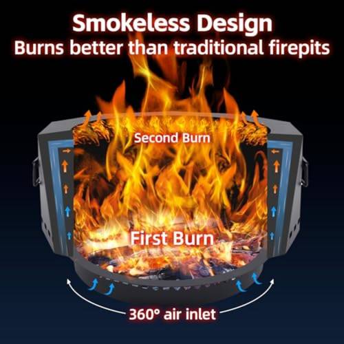 smokeless fire pit outdoor 20 inch low smoke metal fire pits and fireplaces for outside with carry bag smokeless wood stove for camping patio backyard l