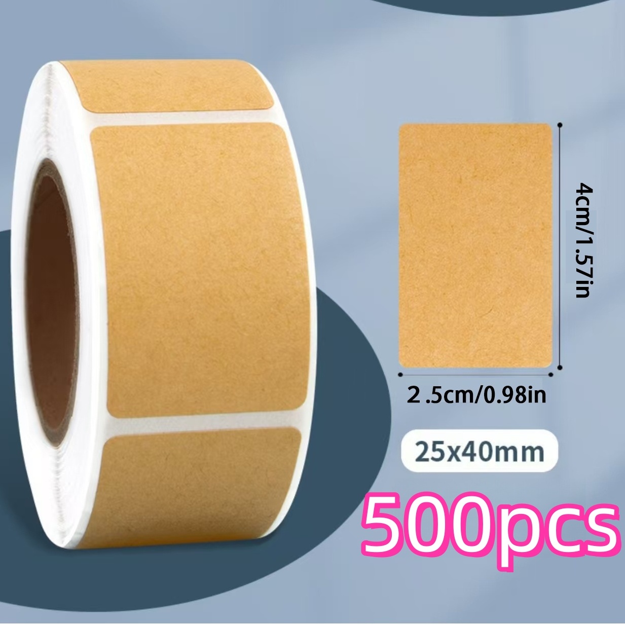 TEMU Etiquetas adhesivas de papel , 500 piezas/rollo, tamaño de hoja individual 25 cm x 40 cm, etiquetas de embalaje para clasificación de productos,