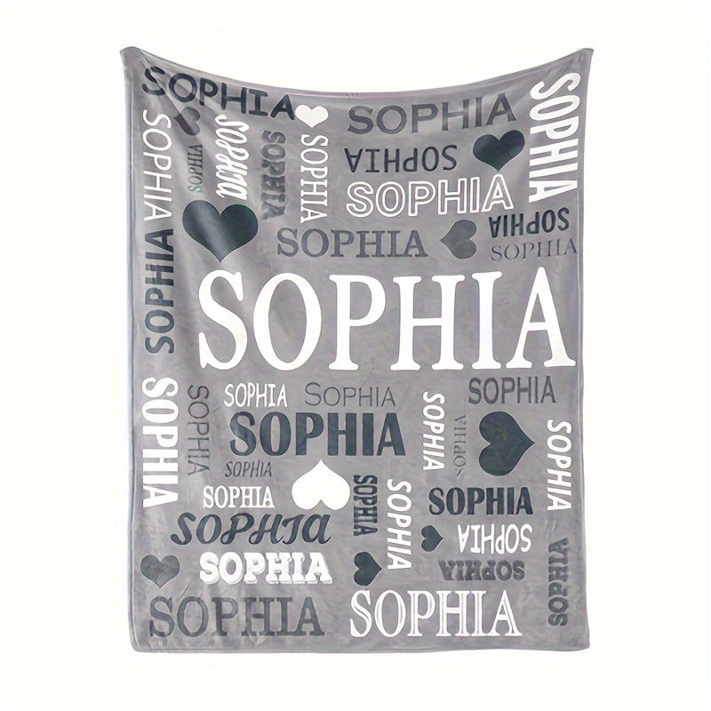 TEMU 1pc Personalized Name Flannel Blanket - Options, Soft Cozy Throw For Home, Office, Sofa & - Machine Washable Gift For Family, , , Accessory |
