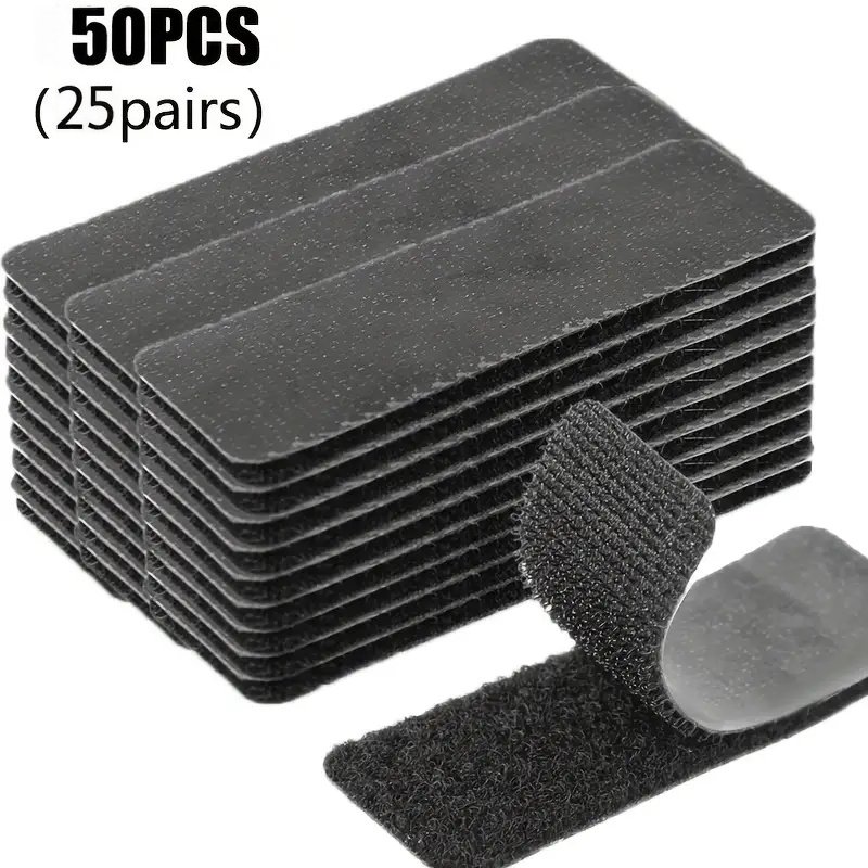 E-shop 50/100 Stk. starkes selbstklebendes Klettband, selbstklebendes Nylonband, doppelseitiger starker Rückkleber, abnehmbar, geeignet für Büro,