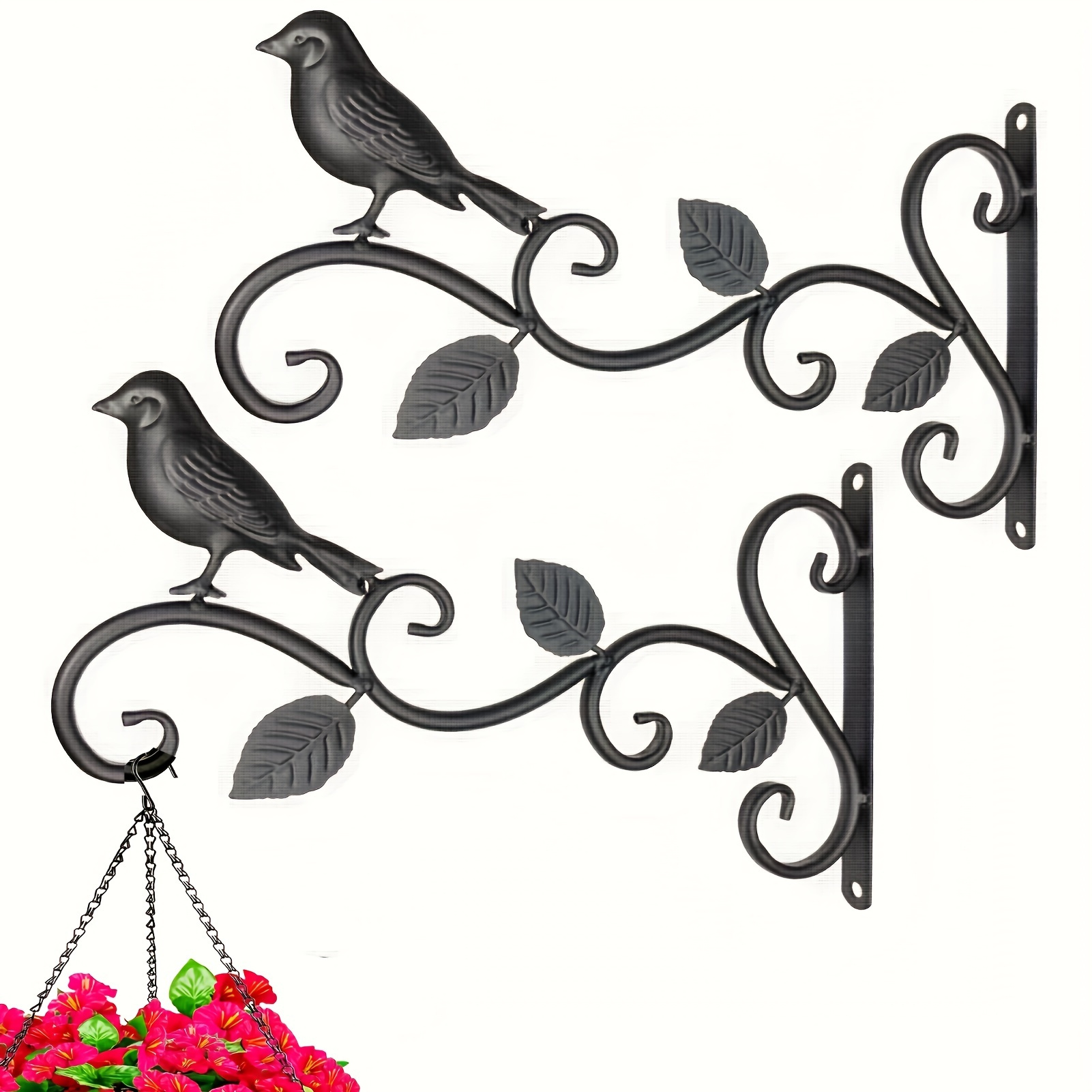 Image of Wall- Mounted Hooks For Plant Supports, Feeders, Hanging Baskets, Feeders, Street Lamps, Lights, Candle Holders, Indoor And Outdoor Festive Decorations, And Home Decor
