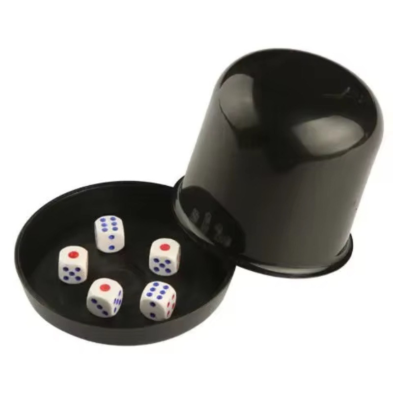 TEMU 6pcs Set Gaming Dice Set Plastic Sieve Shake Cup Tabletop Game
