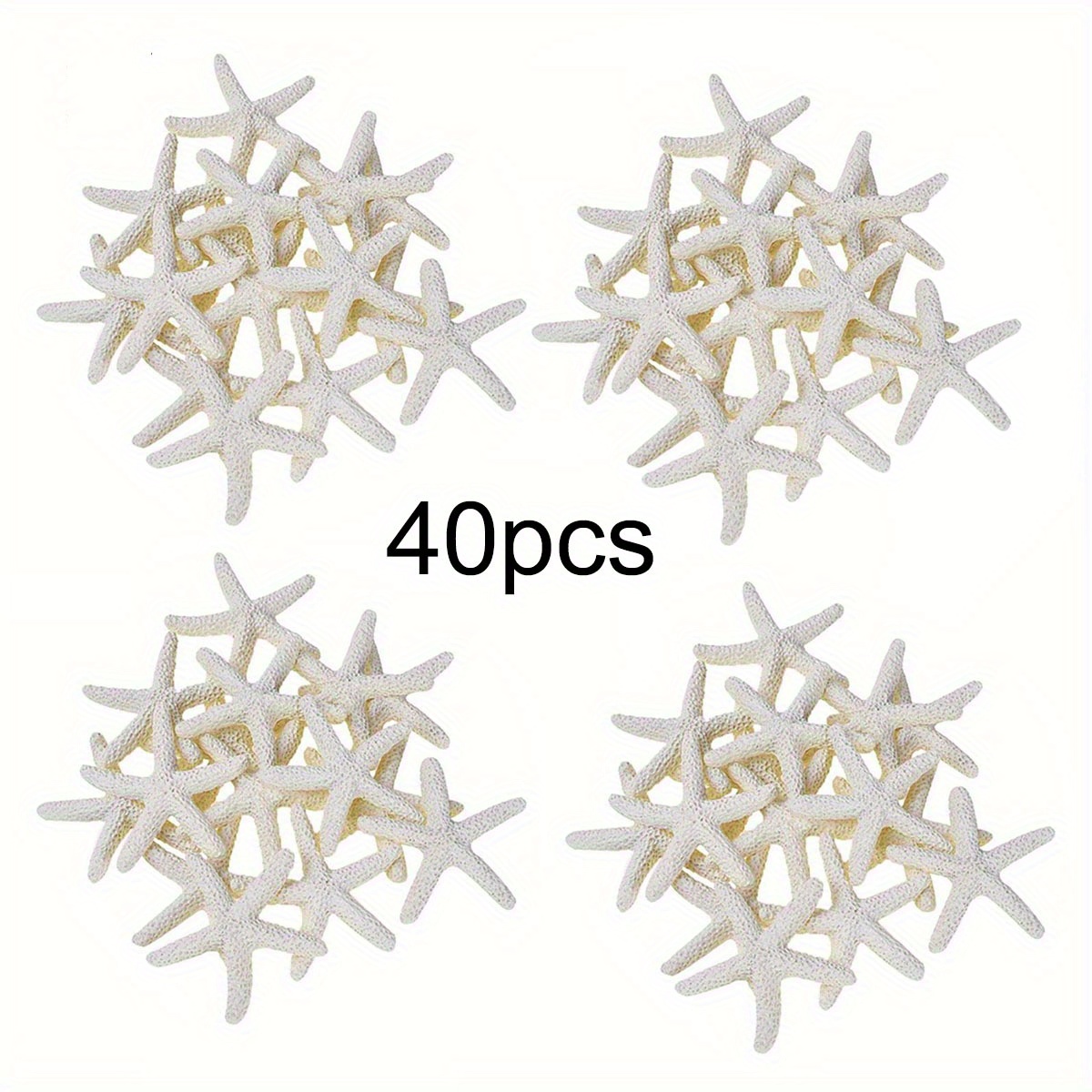 TEMU 40pcs Starfish Ocean Decorations - Realistic Textured Starfish With 5-pointed Design, Durable Resin Beach-themed Ornaments For Crafts, Home