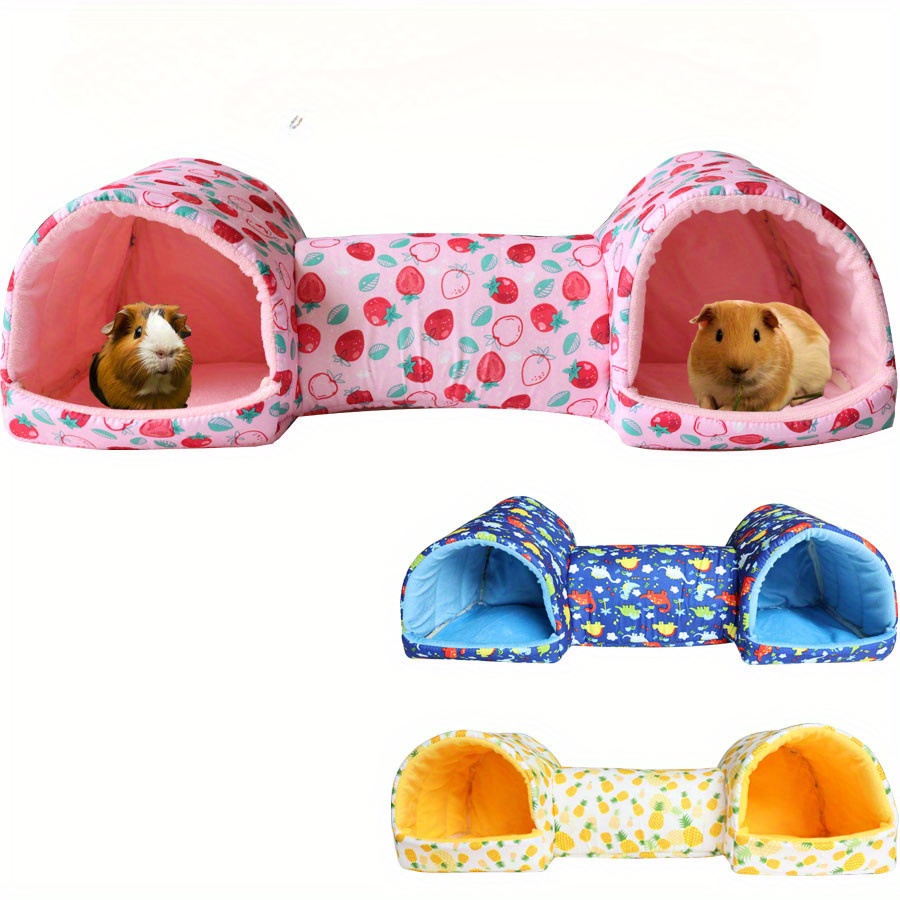 

Cozy Hamster Hideaway - Polyester Small Pet Nest With Tunnel Villa For Guinea Pigs, Sugar Gliders & More