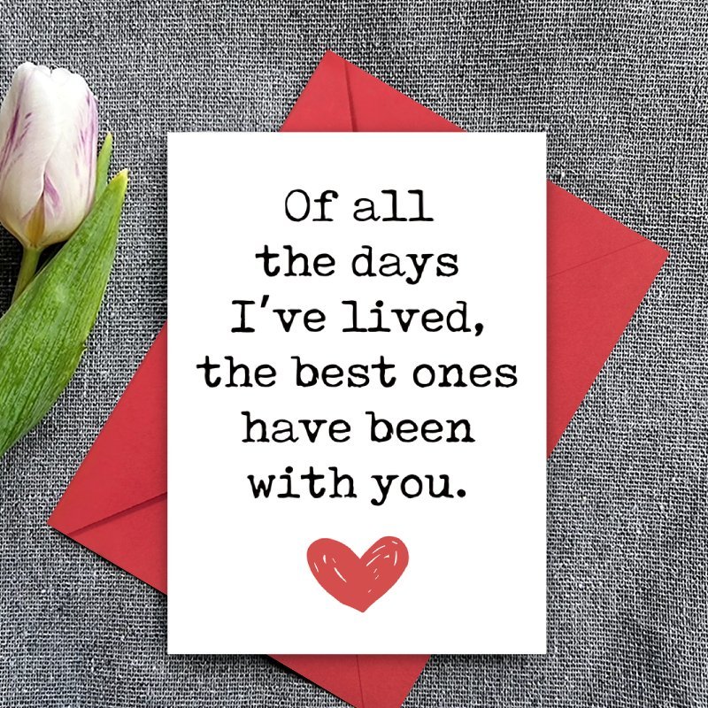 TEMU 1pc Romantic Anniversary Card, Deep Valentine's Day Card, Gift For Husband/wife, Boyfriend/girlfriend, Men/women's Birthday Card With Envelope