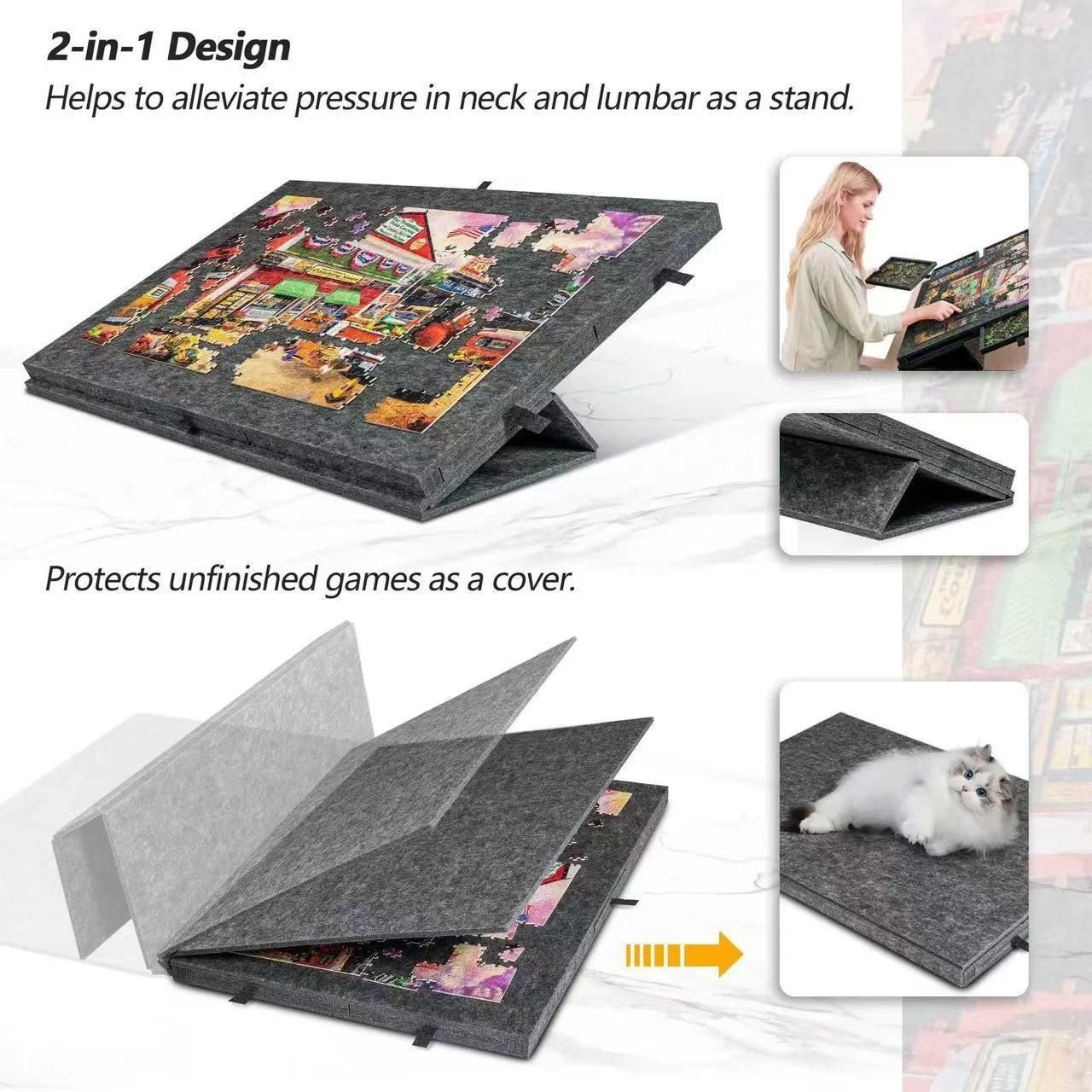 all in one convenient puzzle table with stand and lid felt puzzle board puzzle table featuring six drawers to hold 1000pcs for puzzle organization