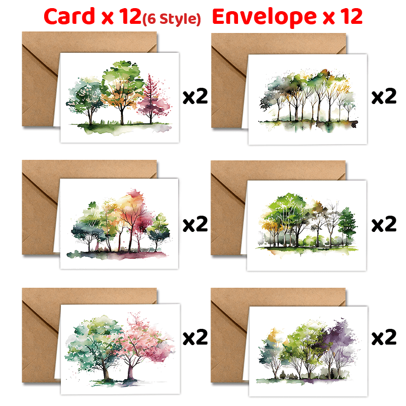 

24pcs Watercolor -themed Greeting Cards With Envelopes - Valentine's Day, Anniversaries & Birthdays - Unique Gift Idea For Him Or Her