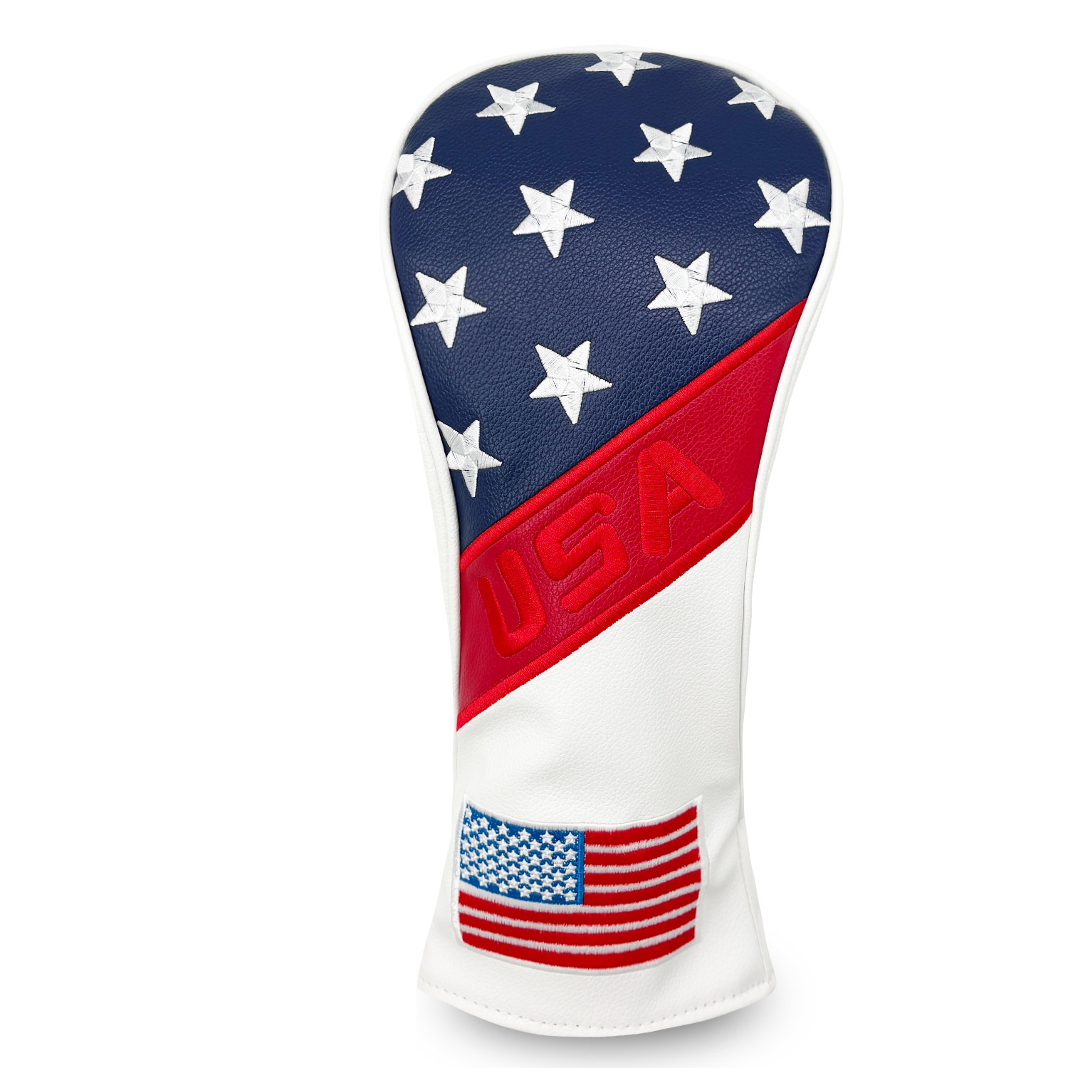 TEMU Retro American Flag Golf Club Headcover Set: Driver/ 3/5 Woods/ Utility Wood Full Set, Vintage Texture, , Exquisite And Stylish, American-style