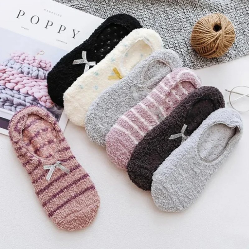 womens cozy plush coral fleece slippers with bow non slip warm fluffy house shoes suitable for winter indoor footwear