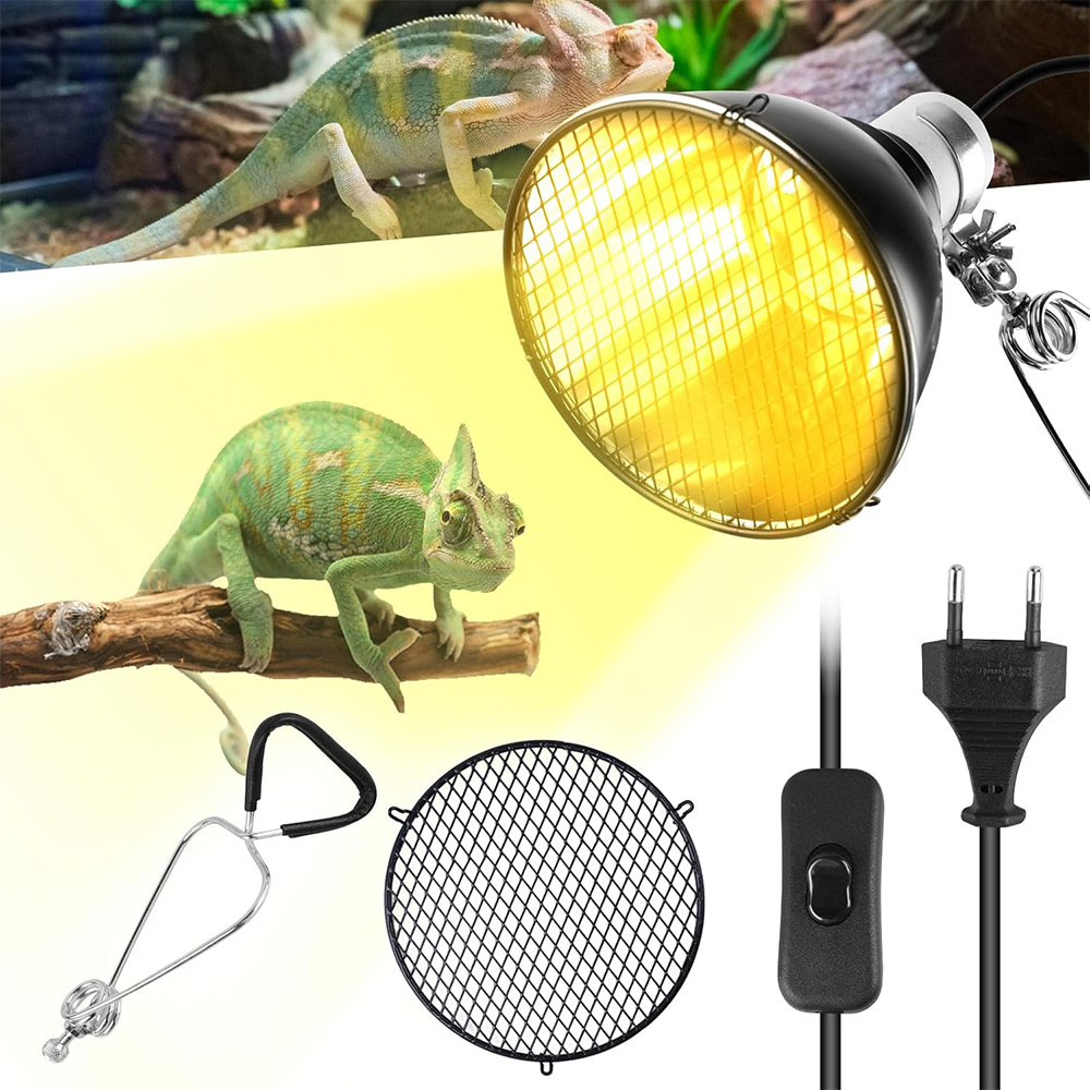 Image of 5.5inch Heating Lampshade With Anti-scald Net & Clip - Suitable For Reptile/ Terrariums, Button Switch, Cover For Lizards, Amphibians, For All Household Heating Devices (no Revision)