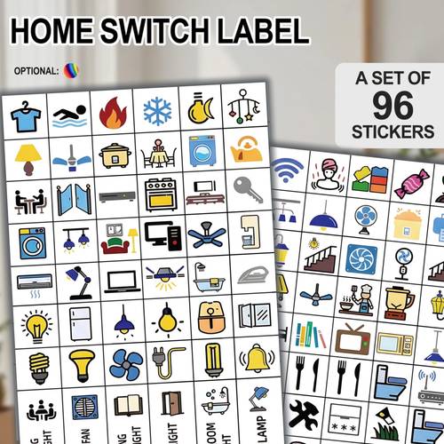 96 stickers set household circuit panel identification switch marking stickers office stickers living room bedroom kitchen bathroom lighting socket switch stickers