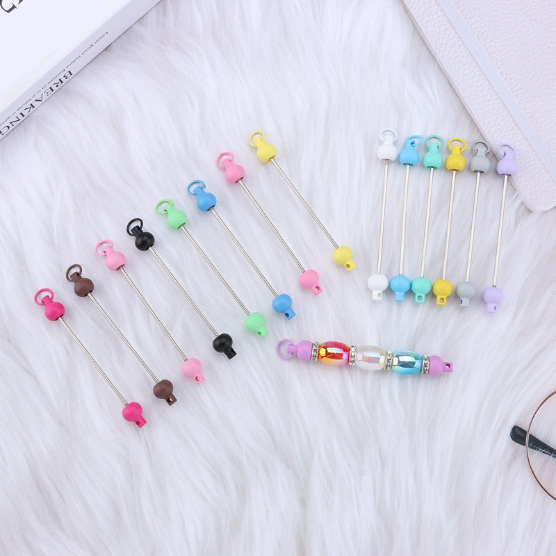 

10pcs Bead Poles, Alloy & Plastic Beadable Keychain Tools, For Making, Pendant & Zipper Decorations, With No Power Required Crafting Accessories